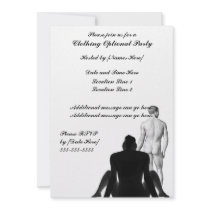 Clothing Optional Party Invitations