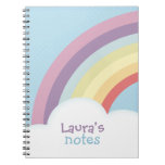 Cloud and Rainbow, Add your name Spiral Note Book