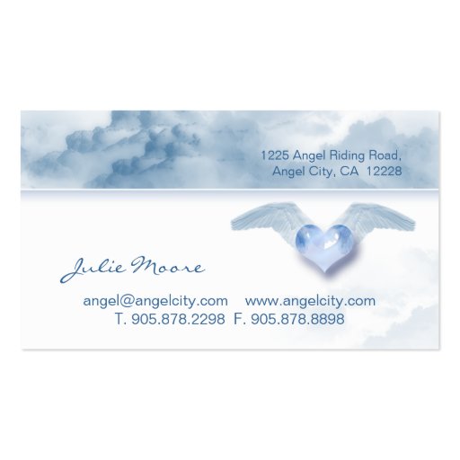 Cloud Angel heart Christian Business Card (front side)