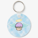 cloud background, cupcake angel no text keychains by cupcakewear cloud background, cupcake angel no text keychains