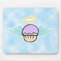 cloud background, cupcake angel no text mousepads