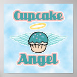 cloud background, cupcake angel poster