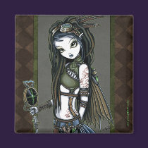 "Cloud Burst" Steampunk Aviatrix Fairy Magnet magnets