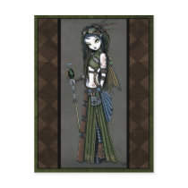 "Cloud Burst" Steampunk Aviatrix Fairy Postcard