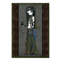 "Cloud Burst" Steampunk Aviatrix Fairy Poster