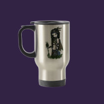 "Cloud Burst" Steampunk Aviatrix Fairy Travel Mug mugs
