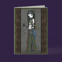 "Cloud Burst" Tribal Steampunk Aviatrix Fairy Card cards