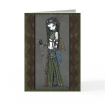 "Cloud Burst" Tribal Steampunk Aviatrix Fairy Card