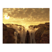 clouds, canyon, desert, sunset, Postcard with custom graphic design