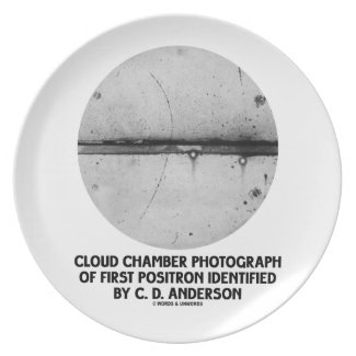 Cloud Chamber Photograph Of First Positron Dinner Plates