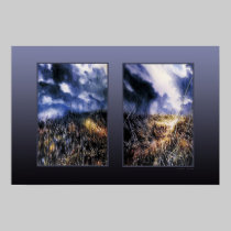 Cloud Cover Into Field Diptych posters by KKEAN Cloud Cover Into Field Diptych posters