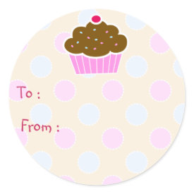 Cloud Cupcake Gift Tag Sticker sticker