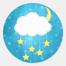 Cloud Mobile Round Sticker