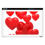 Cloud of 3d Hearts Valentines Decals For 17" Laptops