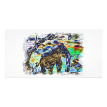 Clouded-Colour- Elephant Photo Greeting Card