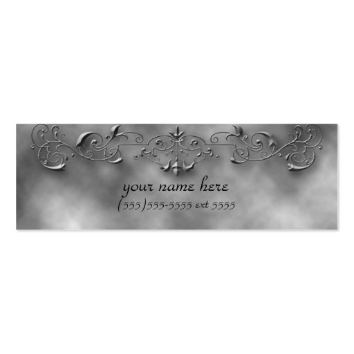 Clouded Silver Gothic Profile Business Card (front side)
