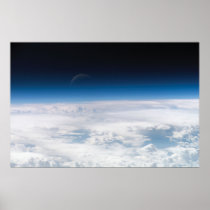 Clouds and Faint Moon Posters