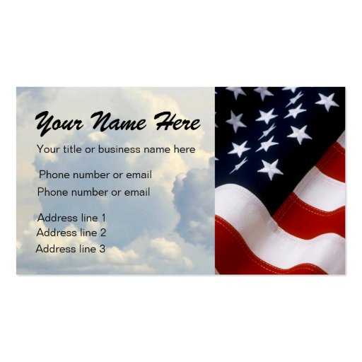 CLOUDS AND FLAG BUSINESS CARD TEMPLATE (front side)