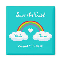 Clouds And Rainbow - Save the Date magnet