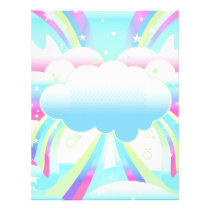 vector, abstract, funky, cool, awesome, clouds, rainbow, sky, skies, girly, pop, retro, vivid, pretty, teens, school, photo, planner, dooni designs, art, artsy, personalize, customize, cute, digital art, Letterhead with custom graphic design