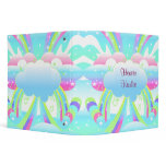 clouds and rainbow sky pastel notebook 3 ring binder