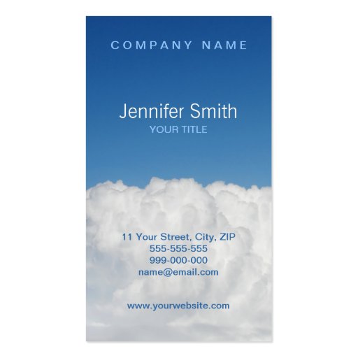 Clouds And Sky business card (front side)