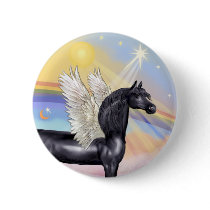 Clouds - Black Arabian Horse Angel buttons by heartsonggallery Clouds - Black Arabian Horse Angel buttons