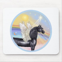 Clouds - Black Arabian Horse Angel mousepads by heartsonggallery Clouds - Black Arabian Horse Angel mousepads
