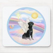 Clouds - Black Labrador Retriever Angel Mouse Pad