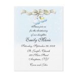 Clouds Blue Christening Invitation Post Card