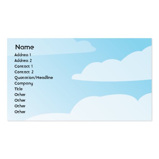 Clouds - Business Business Card Template