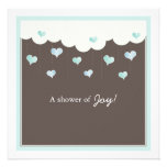 Clouds & Hearts Baby Shower for Boy Invitation
