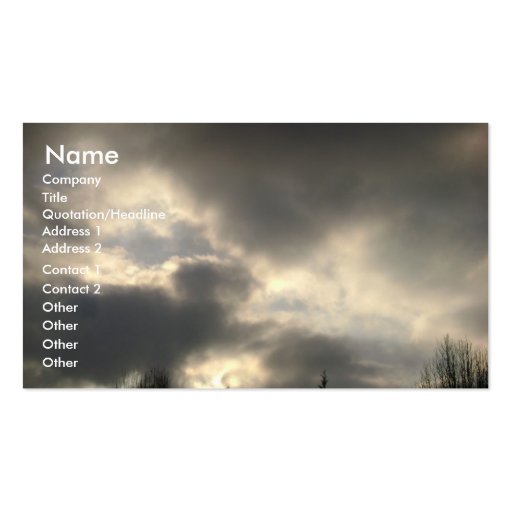 Clouds in Gainesville, GA Business Card Template (front side)