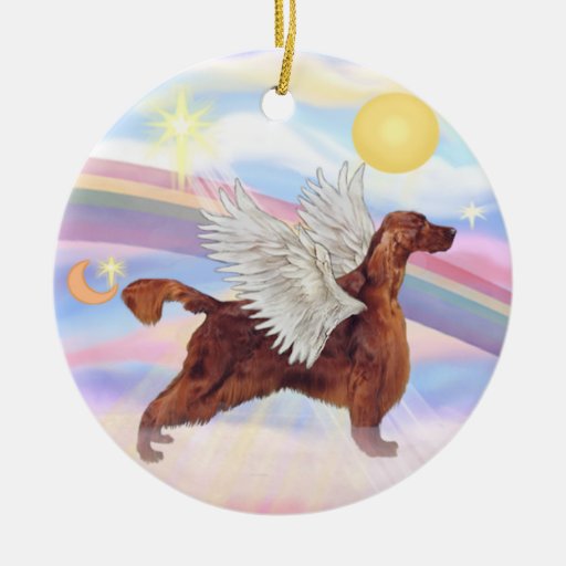 clouds irish setter double sided ceramic round christmas clouds irish setter double sided ceramic round christmas