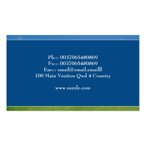 clouds life nature business card (back side)