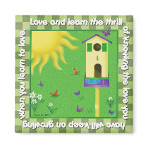 Clouds of Inspiration:  love and learn magnet