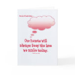 Clouds of Inspiration: Our hearts keep the love. Greeting Card
