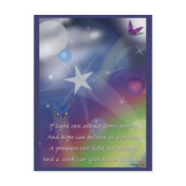 Clouds of Inspiration postcard:  Hope believes...