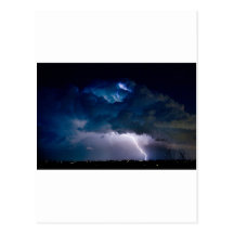 Clouds of Light. Lightning Striking Boulder Count Post Card