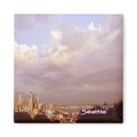 Clouds over beautiful Seattle magnet