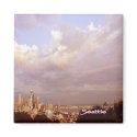 Clouds over beautiful Seattle magnet