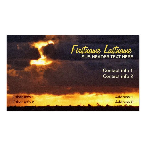 Clouds Rich Sunset Texture Weather Business Card (front side)