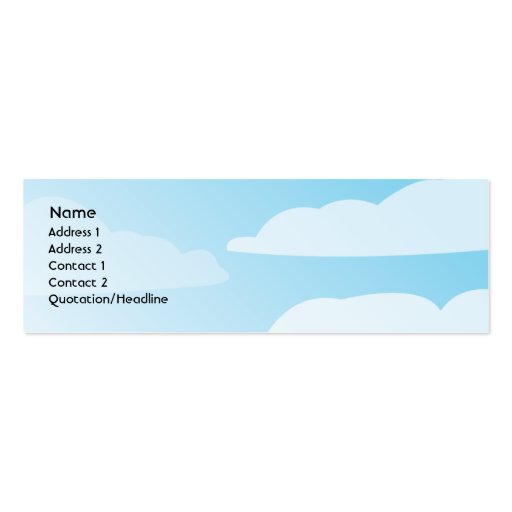 Clouds - Skinny Business Card Template (front side)