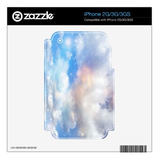 Clouds Wings of Gold and Silver Decal For Iphone 3