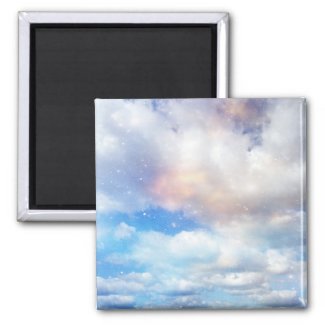 Clouds Wings of Gold and Silver Fridge Magnet