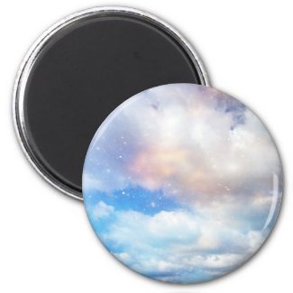 Clouds Wings of Gold and Silver Refrigerator Magnet