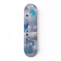 Clouds with Blue Dragon Skateboard