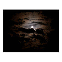 Cloudy Moon Postcard