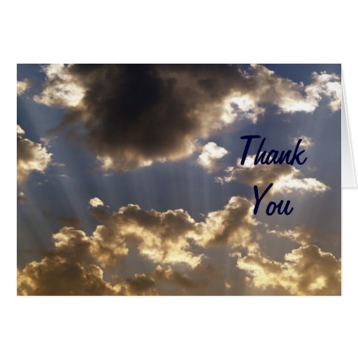 Cloudy Skies Inspirational Thank you Cards Zazzle