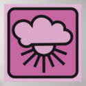 cloudy sunny pink 01 posters